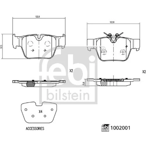 Sada brzdových platničiek kotúčovej brzdy FEBI BILSTEIN 1002001