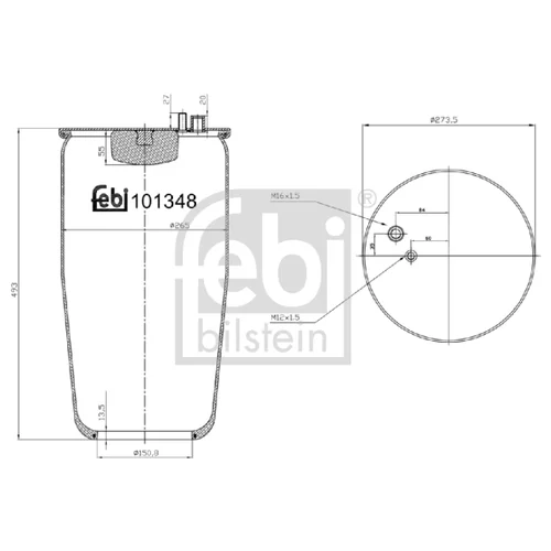 Mech pneumatického pruženia FEBI BILSTEIN 101348