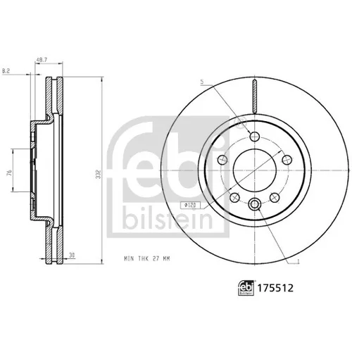 Brzdový kotúč 175512 (FEBI Bilstein) - obr. 2