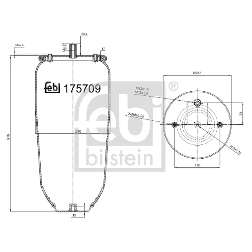 Mech pneumatického pruženia FEBI BILSTEIN 175709