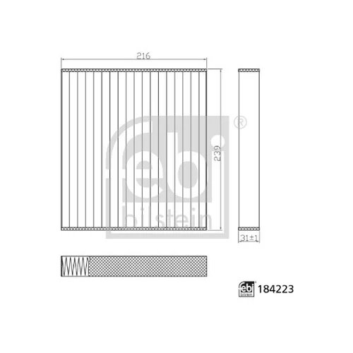 Filter vnútorného priestoru 184223 (FEBI Bilstein) - obr. 1