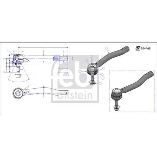 Hlava/čap spojovacej tyče riadenia FEBI BILSTEIN 194763