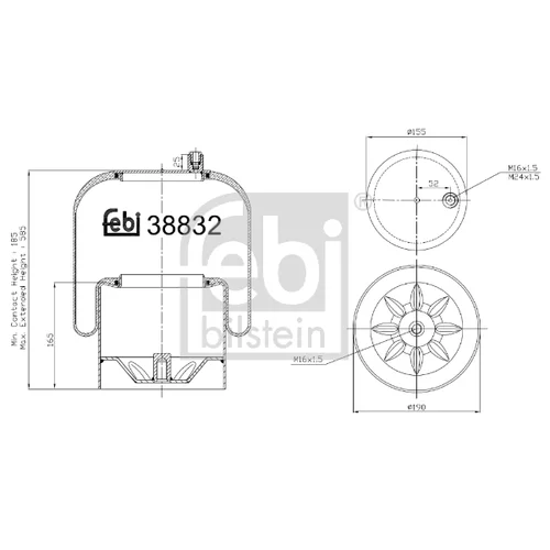 Mech pneumatického pruženia FEBI BILSTEIN 38832