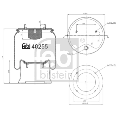 Mech pneumatického pruženia FEBI BILSTEIN 40255