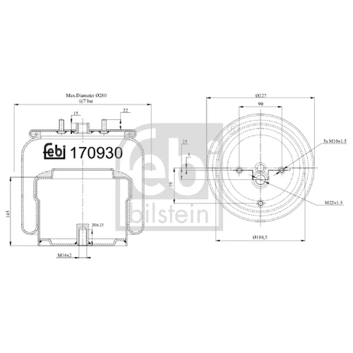Mech pneumatického pruženia FEBI BILSTEIN 170930