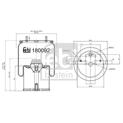 Mech pneumatického pruženia FEBI BILSTEIN 180092