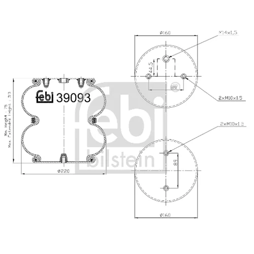 Mech pneumatického pruženia FEBI BILSTEIN 39093