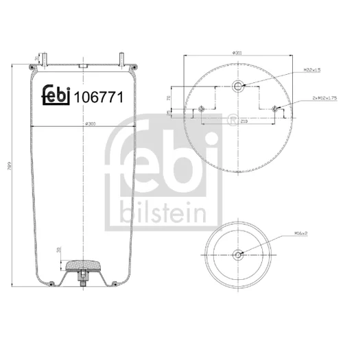 Mech pneumatického pruženia FEBI BILSTEIN 106771