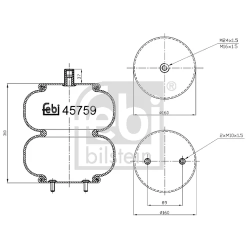 Mech pneumatického pruženia FEBI BILSTEIN 45759