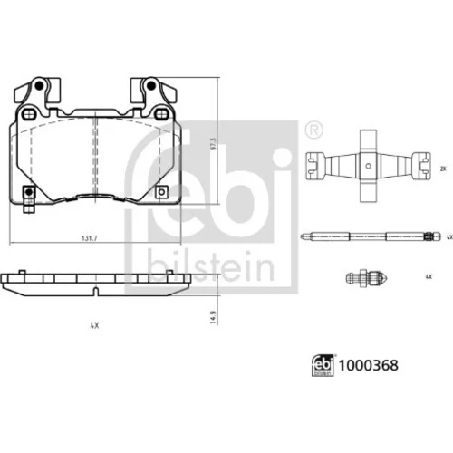 Sada brzdových platničiek kotúčovej brzdy FEBI Bilstein 1000368