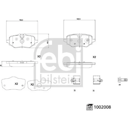 Sada brzdových platničiek kotúčovej brzdy FEBI BILSTEIN 1002008