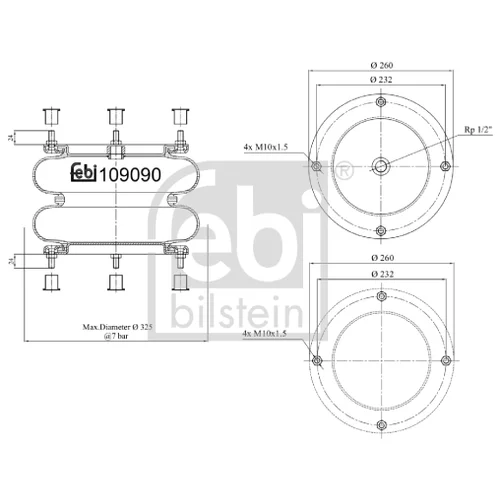 Mech pneumatického pruženia FEBI BILSTEIN 109090