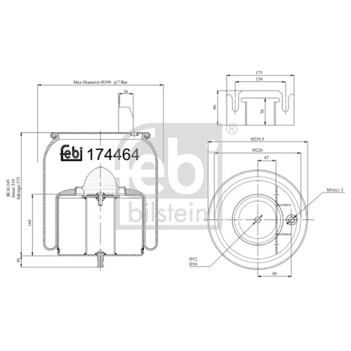 Mech pneumatického pruženia FEBI BILSTEIN 174464