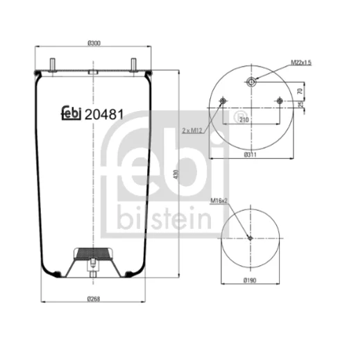 Mech pneumatického pruženia FEBI BILSTEIN 20481