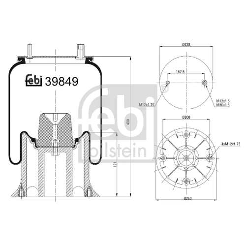Mech pneumatického pruženia FEBI BILSTEIN 39849