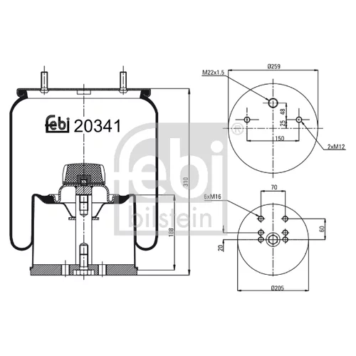 Mech pneumatického pruženia FEBI BILSTEIN 20341