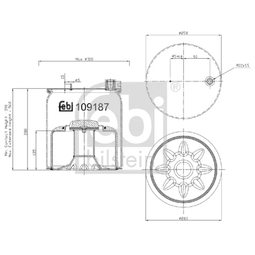 Mech pneumatického pruženia FEBI BILSTEIN 109187