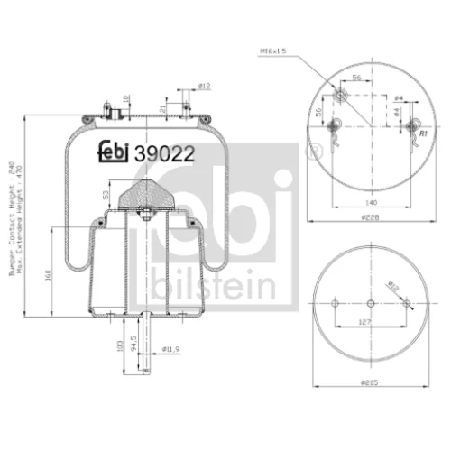 Mech pneumatického pruženia FEBI BILSTEIN 39022