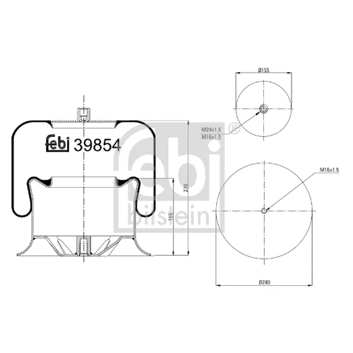 Mech pneumatického pruženia FEBI BILSTEIN 39854