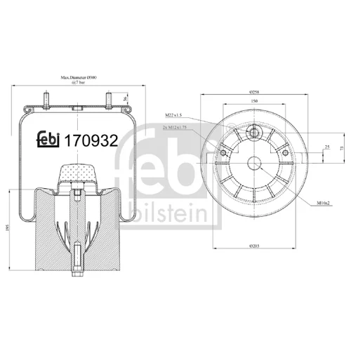 Mech pneumatického pruženia FEBI BILSTEIN 170932