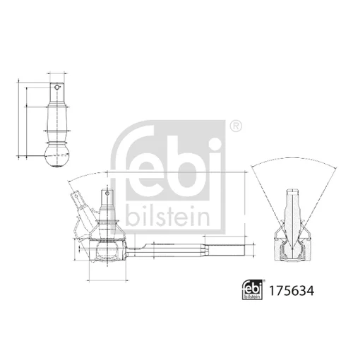 Hlava/čap spojovacej tyče riadenia 175634 (FEBI Bilstein) - obr. 1