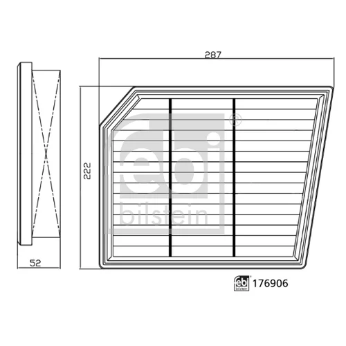 Vzduchový filter 176906 (FEBI Bilstein) - obr. 1