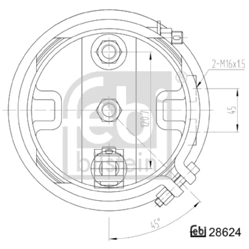 Brzdový valec s pružinovým posilňovačom 28624 (FEBI Bilstein) - obr. 1