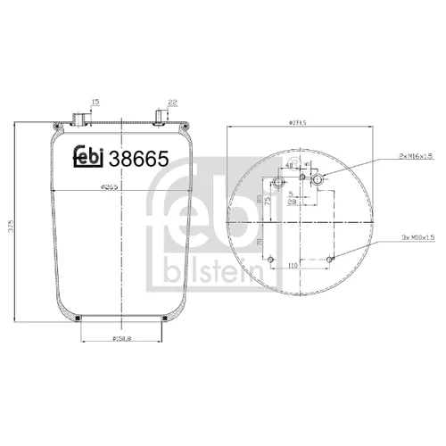 Mech pneumatického pruženia FEBI BILSTEIN 38665