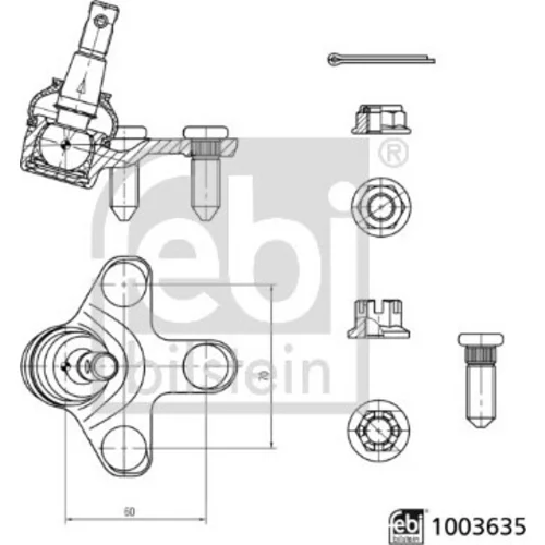 Zvislý/nosný čap FEBI BILSTEIN 1003635