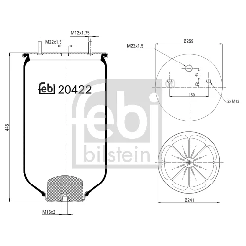Mech pneumatického pruženia FEBI BILSTEIN 20422