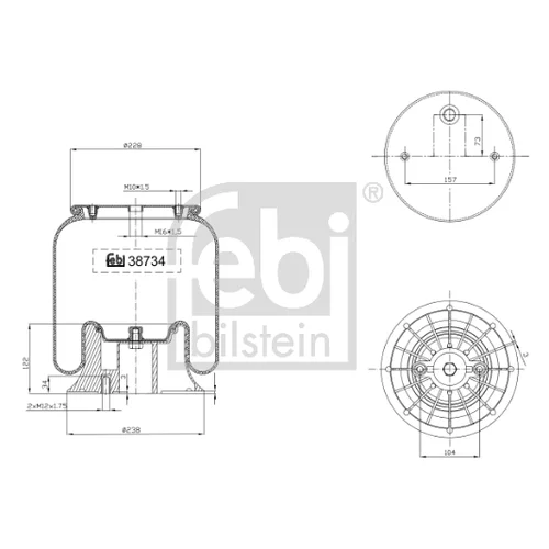 Mech pneumatického pruženia FEBI BILSTEIN 38734