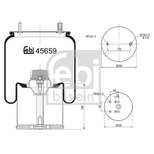 Mech pneumatického pruženia FEBI BILSTEIN 45659