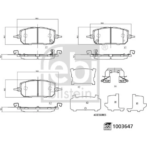Sada brzdových platničiek kotúčovej brzdy FEBI BILSTEIN 1003647