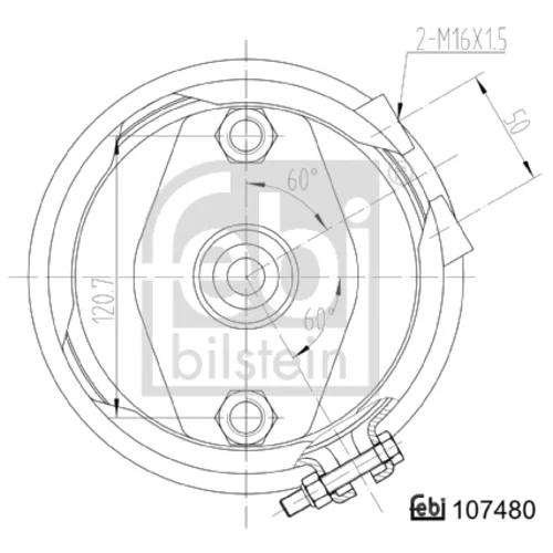 Membránový brzdový valec 107480 (FEBI Bilstein) - obr. 1