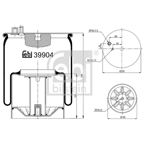 Mech pneumatického pruženia FEBI BILSTEIN 39904