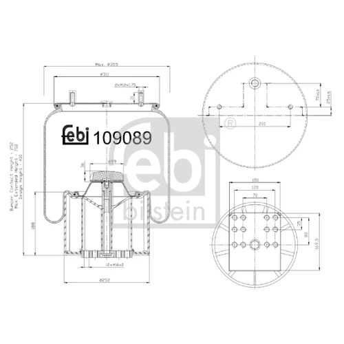 Mech pneumatického pruženia FEBI BILSTEIN 109089
