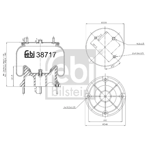 Mech pneumatického pruženia FEBI BILSTEIN 38717