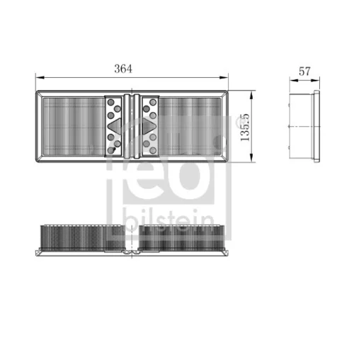 Vzduchový filter 101662 (FEBI Bilstein) - obr. 1
