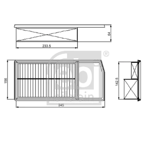 Vzduchový filter 101664 (FEBI Bilstein) - obr. 1