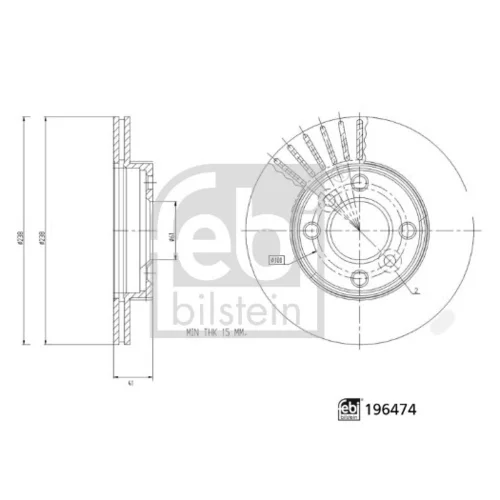Brzdový kotúč FEBI BILSTEIN 196474