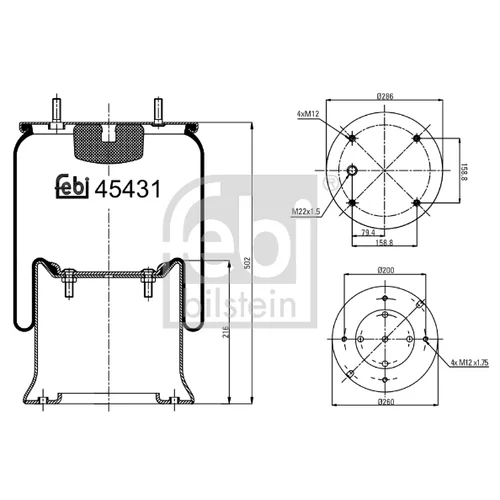 Mech pneumatického pruženia FEBI BILSTEIN 45431