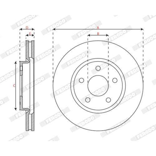 Brzdový kotúč DDF3050C /FERODO/ - obr. 1