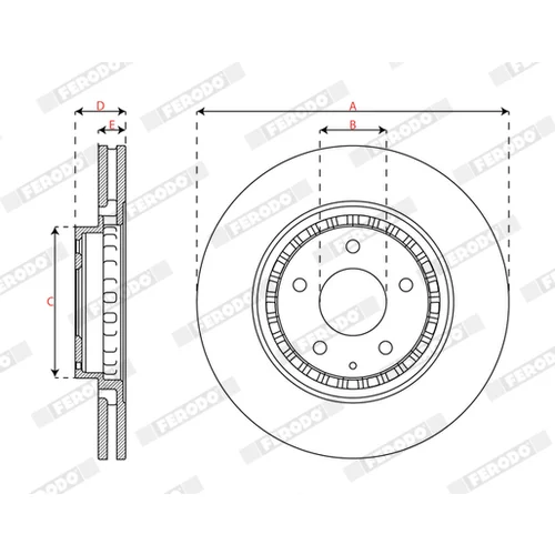 Brzdový kotúč DDF3070C /FERODO/ - obr. 1