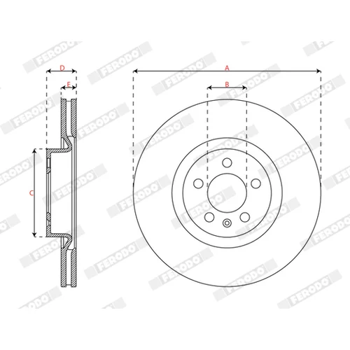 Brzdový kotúč DDF3080C /FERODO/ - obr. 2
