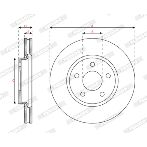 Brzdový kotúč DDF3050C /FERODO/ - obr. 2