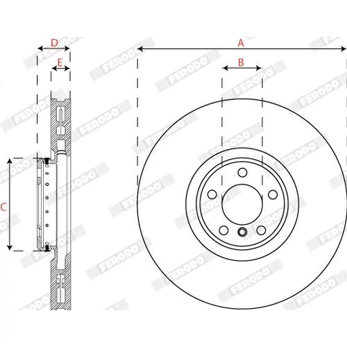 Brzdový kotúč DDF2041LVC-1 /FERODO/ - obr. 2