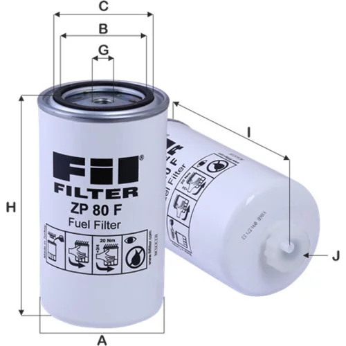 Palivový filter FIL FILTER ZP 80 F