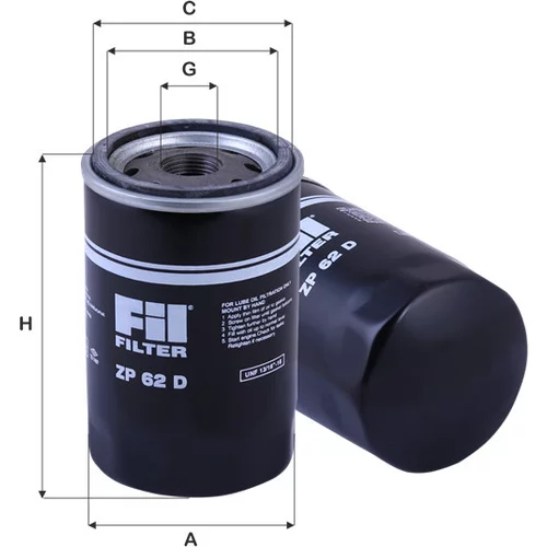 Olejový filter FIL FILTER ZP 62 D