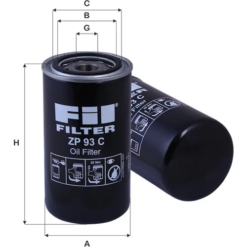 Olejový filter FIL FILTER ZP 93 C
