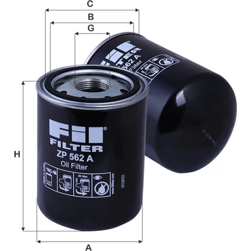 Olejový filter FIL FILTER ZP 562 A